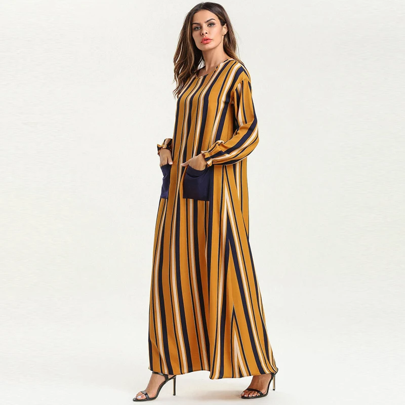 Кафтан абайя Дубай Турция хиджаб мусульманское платье Caftan Marocain Рамадан Абая для