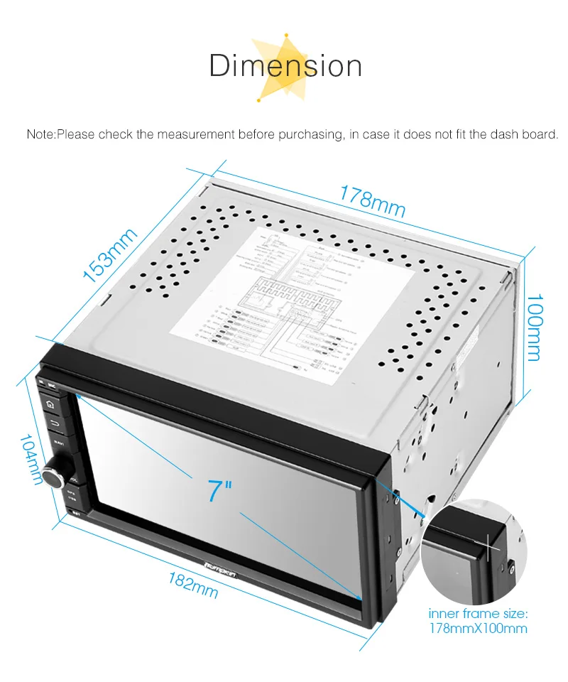 Тыква Восьмиядерный Android 8 0 автомобильный радиоприемник 2 Din 7 ''универсальный