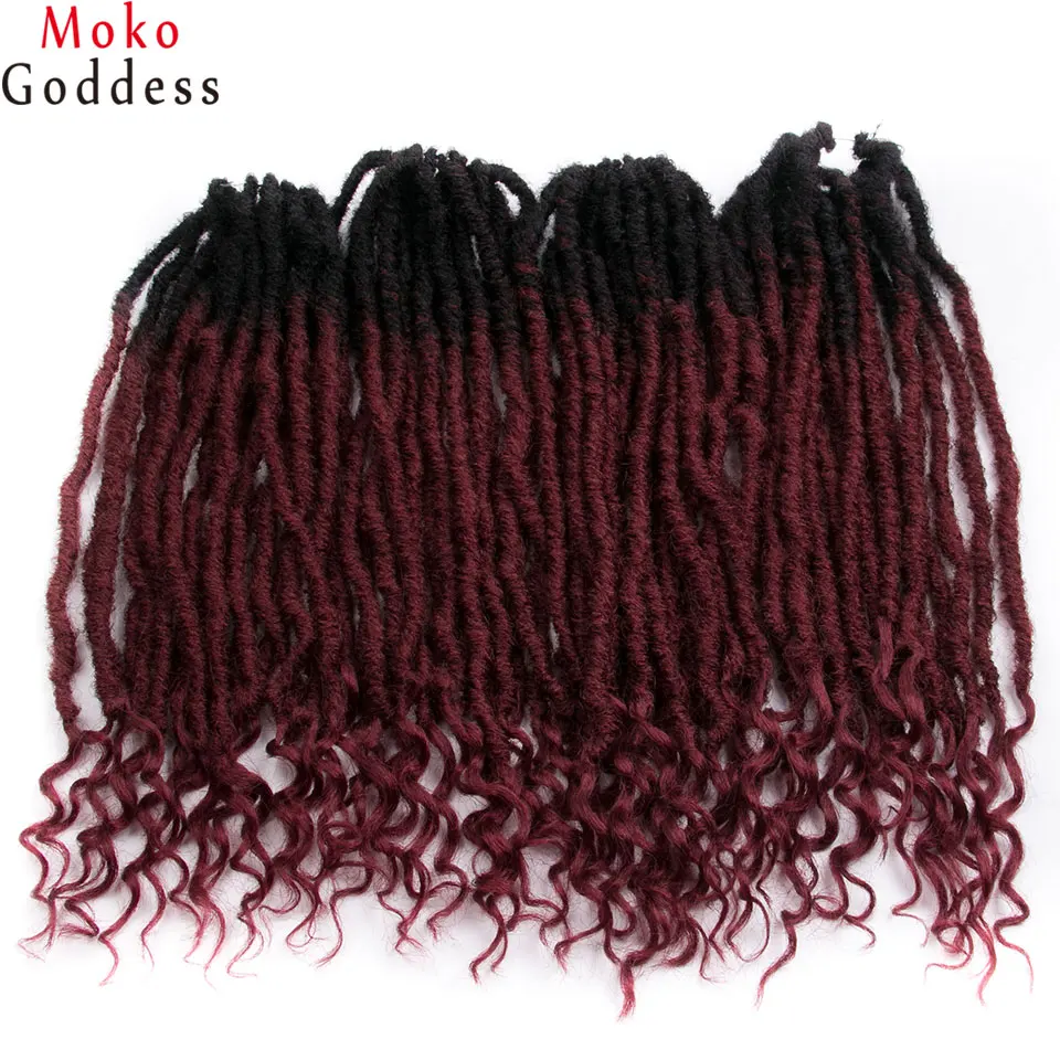 Mokogoddess вязание крючком волосы для наращивания Faux locs вьющиеся плетеные пряди
