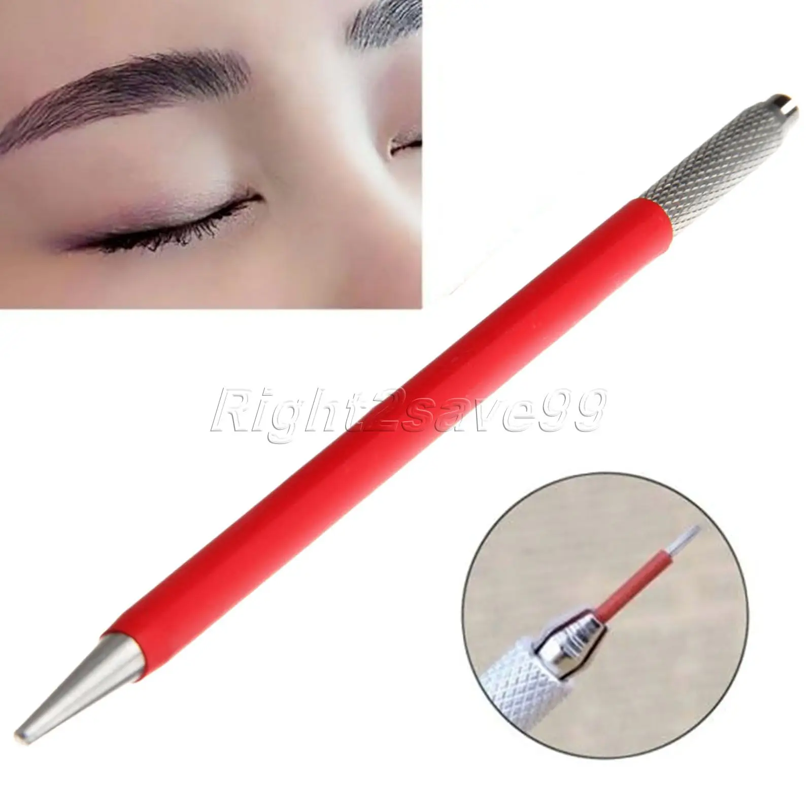 Противотуманная ручка для бровей ручная прямая с прорезями Перманентный макияж