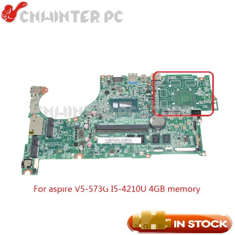 NOKOTION NBMP211001 NB.MP211.001 для Acer aspire V5 573 573G материнская плата ноутбука DAZRQMB18F0 I5 4210U CPU 4GB RAM