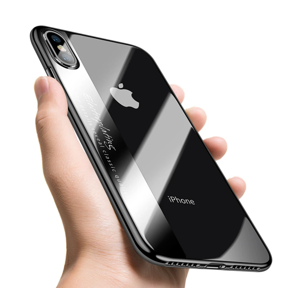 KISSCASE Мягкий ТПУ покрытие чехол для iPhone X 6 6S 7 8 Plus Роскошный прозрачный силиконовый