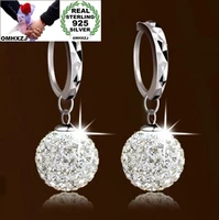 omhxzj wholesale fashion jewelry aaa zircon drill ball 925 sterling silver stud earrings ys11