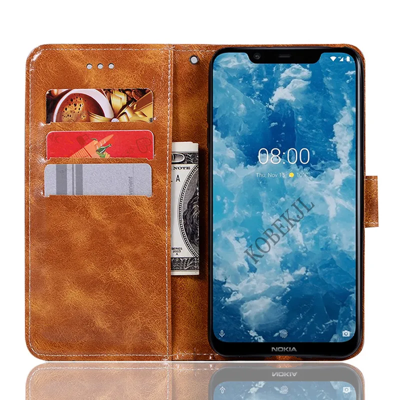 Флип-кейс Nokia 8 1 чехол 2018 6 18 кошелек Обложка на заднюю панель из искусственной