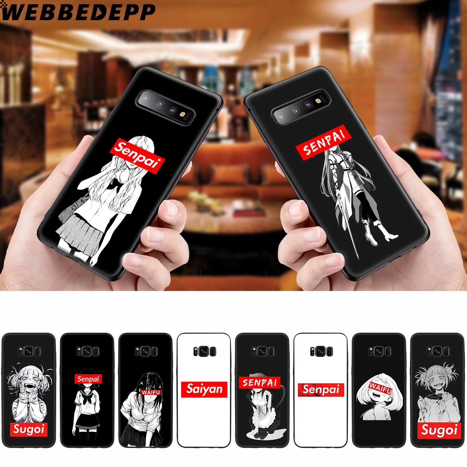 Sugoi Senpai Anime waifu Soft Case for Samsung Galaxy S10 S10e S9 S8 Plus S7 S6 Edge &amp J6 2018 Note 10 9 8 |