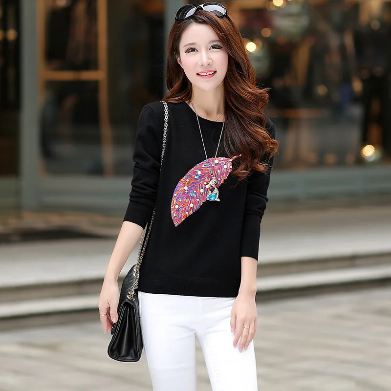 Лидер продаж осенне-зимний пуловер с украшением в виде жемчуга для молодых