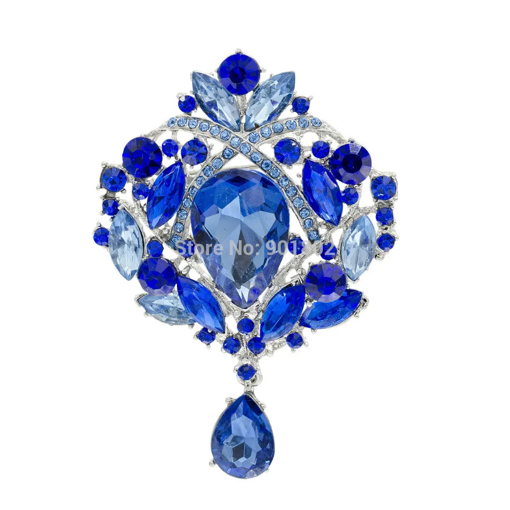 10 цветов модные Кристаллы горный хрусталь Висячие цветок брошь булавка женские