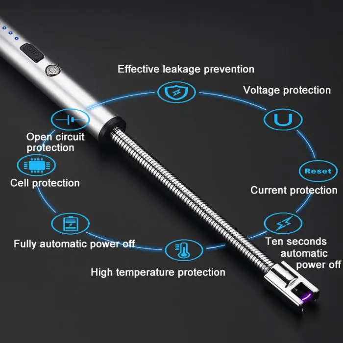 1 шт. электрическая зажигалка с подключением к USB 360 градусов вращения перезаряжаемое Беспламенное ветрозащитное цинковый сплав TN99
