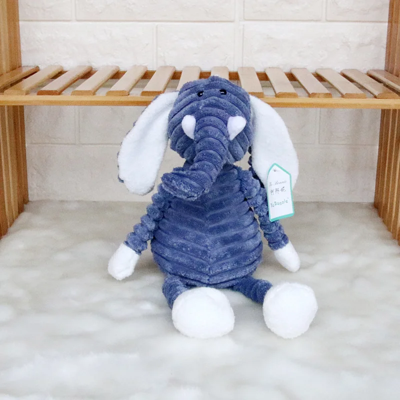 Elephant Детский слон, Лев, лиса, кролик, свинья, панда, утка, обезьяна, мягкие игрушки, милые плюшевые игрушки для детей в полоску - Цвет: Elephant