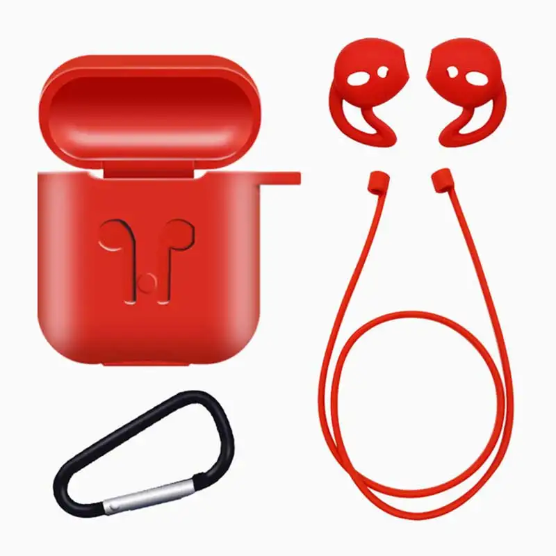 box Kits red Наушники силиконовый чехол для AirPods защитный противоударный чехол Earpods чехол для Apple наушники для Airpod чехол Аксессуары - Цвет: box Kits red