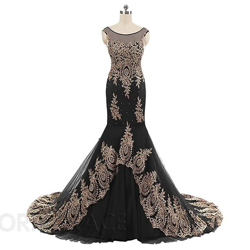 Real Photos Romantic Applique Beaded Mermaid Designer Evening Dresses Formal For Women DGE040 | Свадьбы и торжества