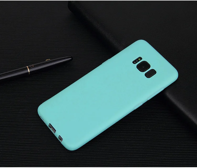 Мягкие Матовые чехлы из ТПУ для Samsung S8 Note 8 9 10 S7 edge S9 Plus чехол накладка однотонного