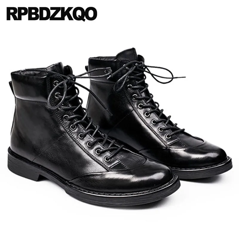 Мужские ботинки на шнуровке коричневые ботильоны из натуральной кожи