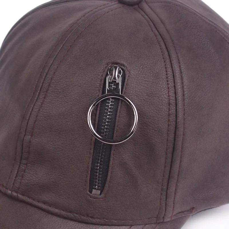 

SILOQIN Men's Cap Faux Leather Baseball Caps Novelty Personality Hip Hop Women's Tongue Caps Adjustable Size Snapback Brands Hat