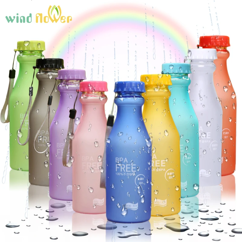 

Wind Flower Fashion Unbreakable Plastic Portable Sports Water Bottle BPA Free