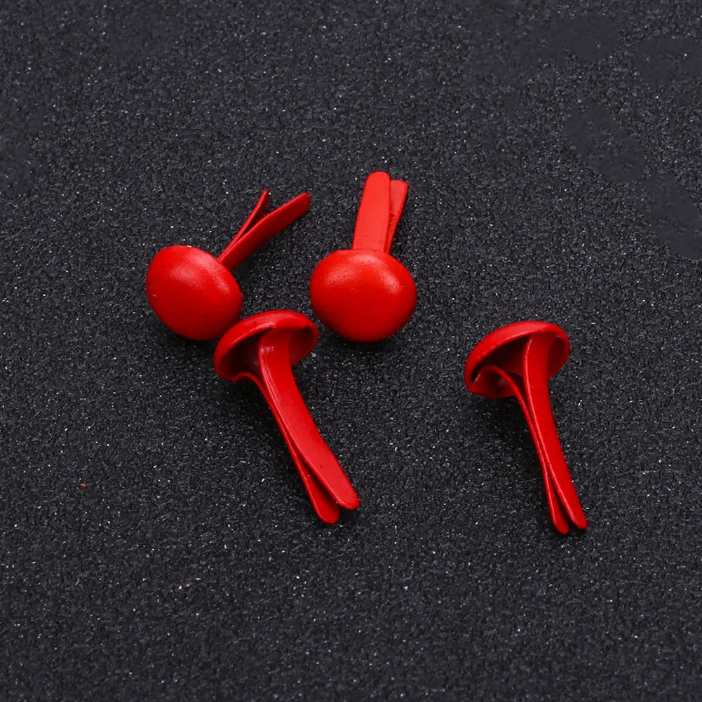 Red Круглая коробка поддельные ногти Красота Макияж Аксессуары Brads Мини Брэд скрапбук балерина кончики для ногтей 50 шт - Цвет: Red