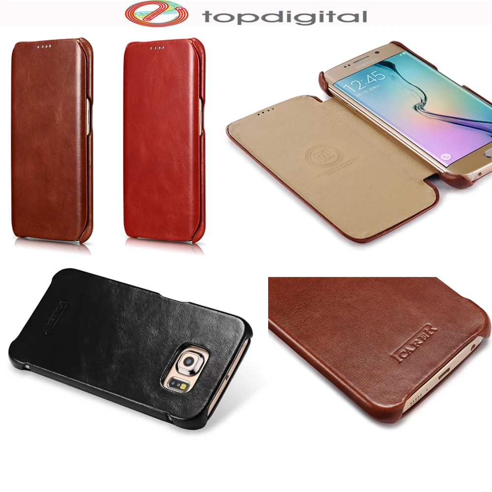 Чехол книжка icarer из натуральной кожи для Samsung Galaxy S6 edge G9250|case leather|for samsung galaxycover s6 |