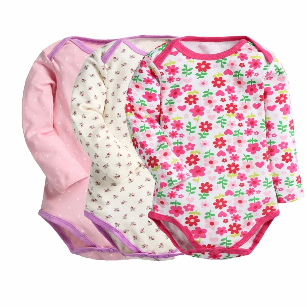 Детские комбинезоны 3 шт./лот с длинными рукавами пижамы для маленьких мальчиков