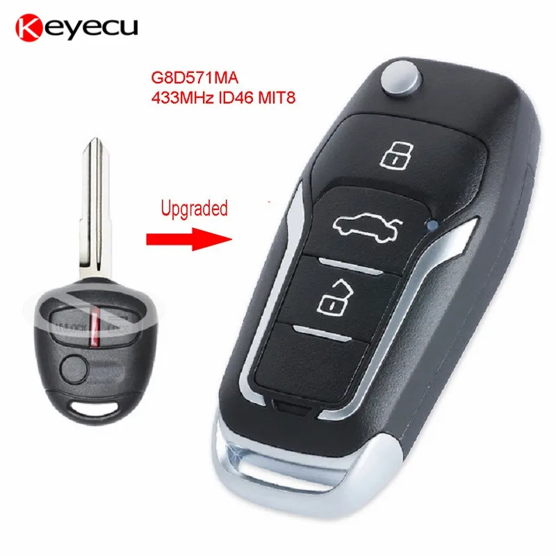 Keyecu обновленный Флип дистанционный брелок для Mitsubishi Triton ML и MN серии 2006 2014 3 кнопки