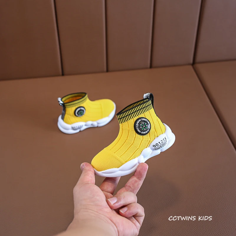 Kids Shoes Autumn Girls Fashion High Top Socks Shoes Boys Black Sports Sneakers Children Toddler Casual Trainers FH2469