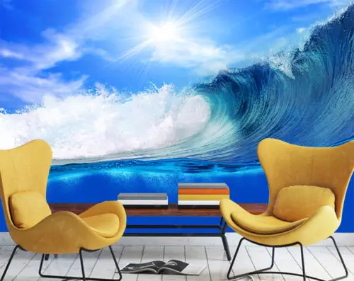 

[Self-Adhesive] 3D Sea Wave Sunlight 42 Wall Paper mural Wall Print Decal Wall Murals