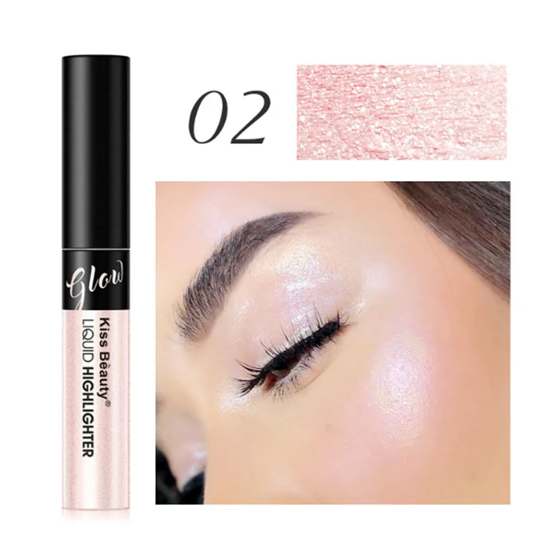 Блестящая жидкая хайлайтер Kiss beauty контурный крем цвета розового золота и серебра