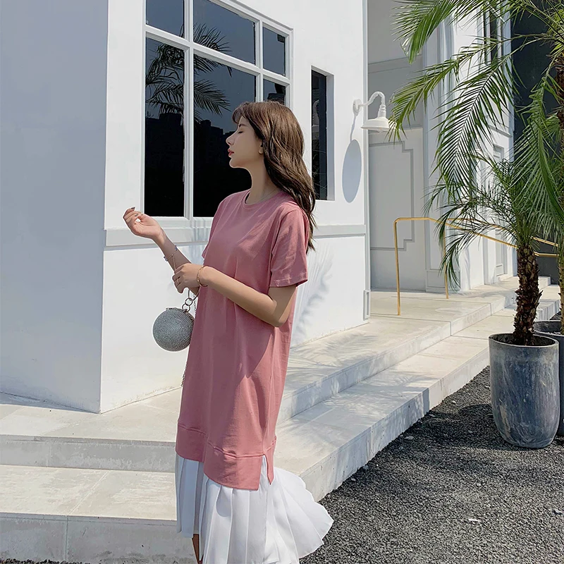 Immortal French Minority Dresses T-shirt 2019 Retro Summer Women Dress Casual Mid-Calf Female Sweet | Женская одежда
