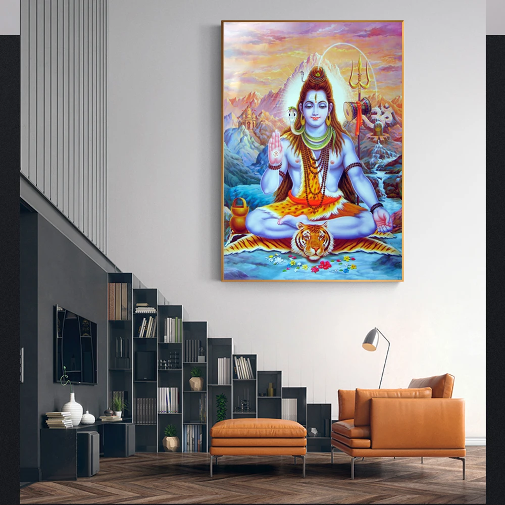 

Religious Painting Hindu Gods Home Decorative Posters and Prints Ganesha Gods Canvas Paintings Wall Art God Of Wealth Picture
