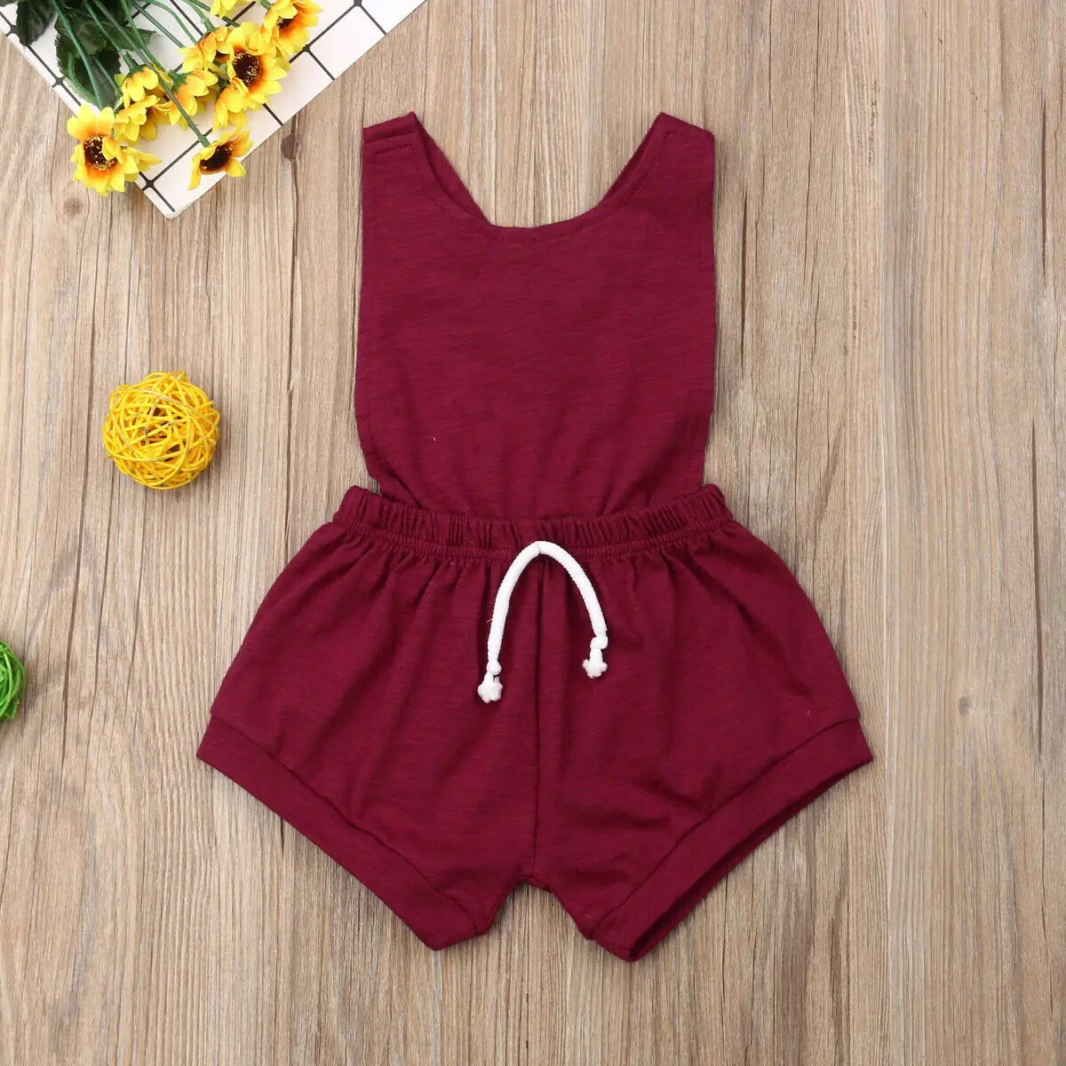 

UK Toddler Baby Girls Romper Summer Sleeveless Bodysuit Jumpsuit Outfits Sunsuit Clothes 0-18 months