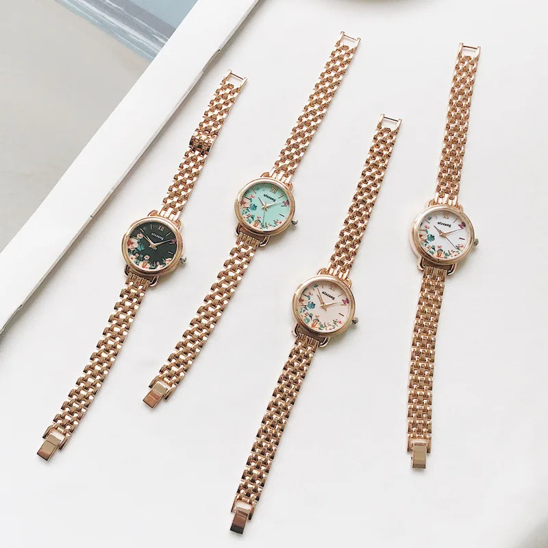 Fashion flower women watches rose gold stainless steel ladies wrist watch 2019 popular young clock gift reloj mujer | Наручные часы