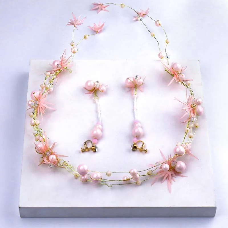 Женская повязка на голову и серьги с искусственным жемчугом|Ювелирные наборы для