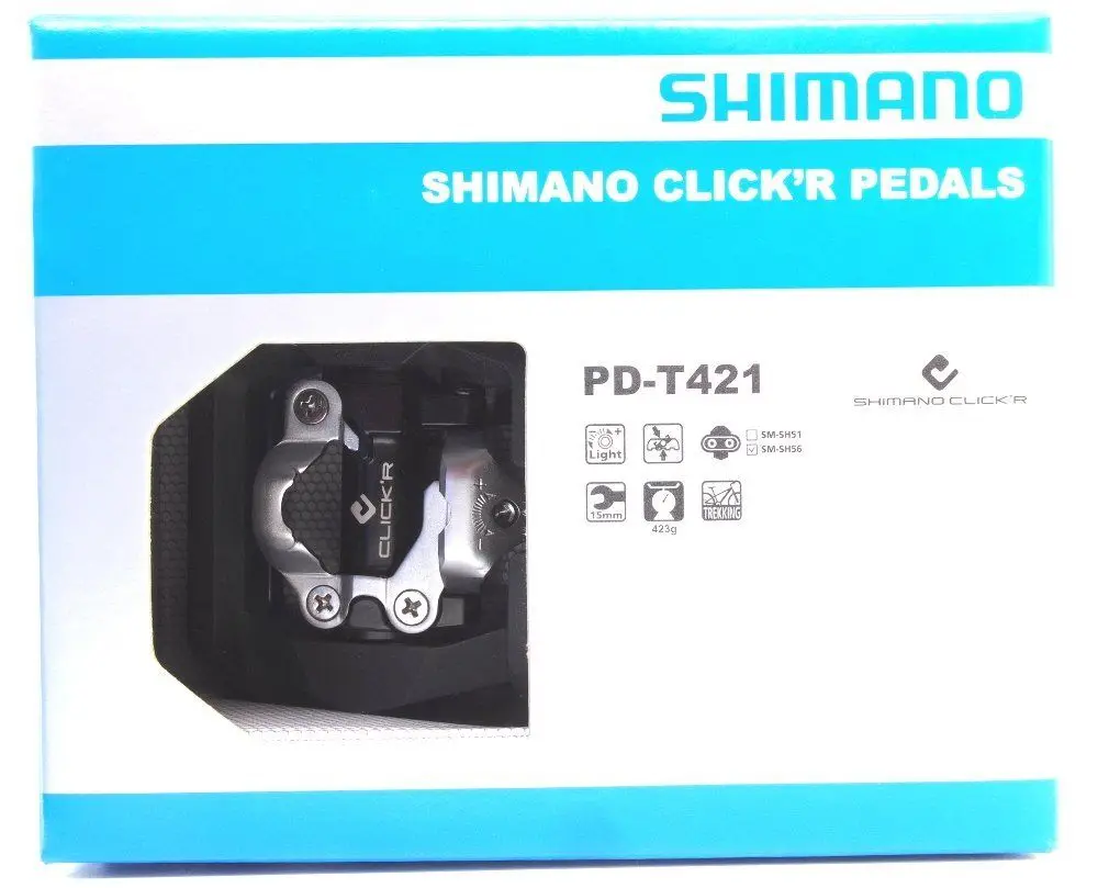 Оригинальный Shimano PD T421 треккинг CLICKR SPD велосипед педали набор w/Cleat SM SH56