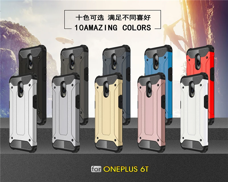 For Oneplus 6T Cover 1+6T Shockproof Armor Hard PC Phone Case Back 6 T Shell Fundas* |