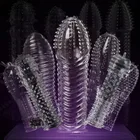 Лот Многоразовые кольцо бушинга полное покрытие Пенис задержки импотенции эрекция расширения расширитель презервативы рукав G точки для взрослых секс Для мужчин