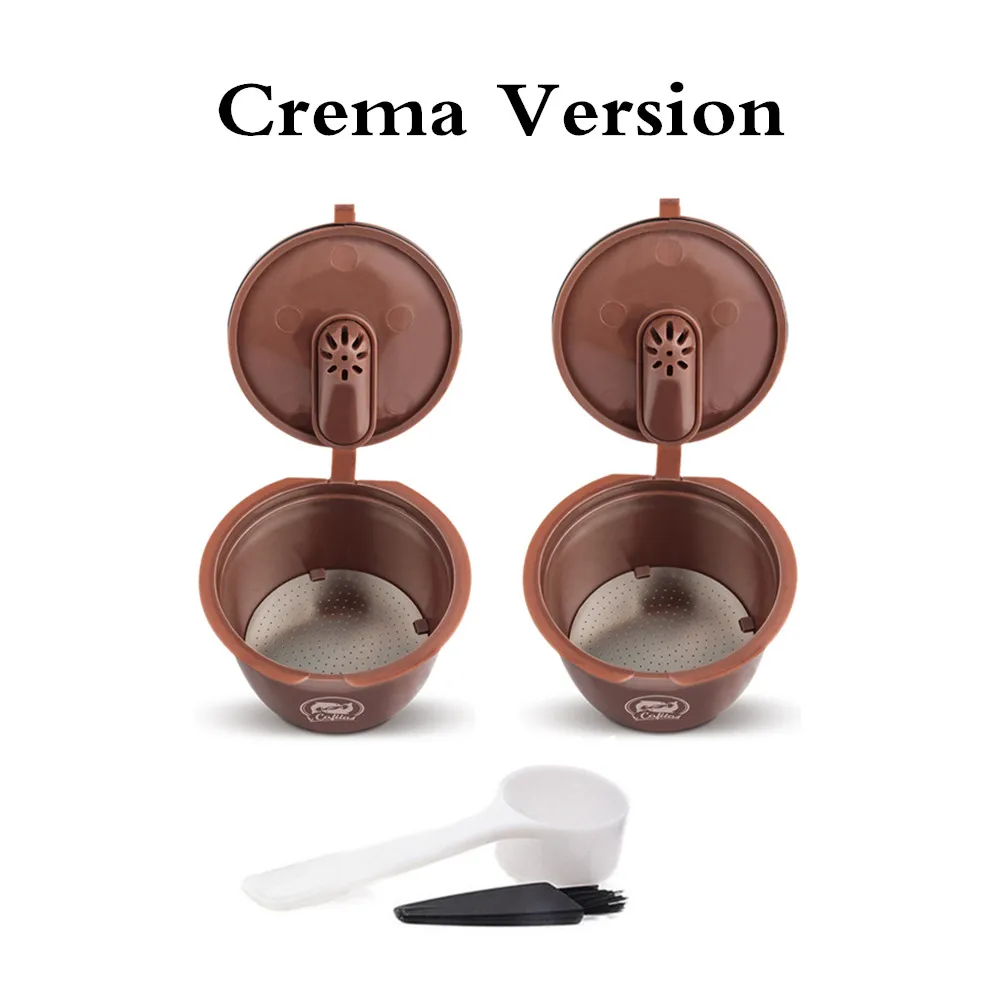 2pcs Crema ICafilas, 3 версии, кофейный фильтр-чашка, многоразовый, многоразовый, Dolci Gusto, кофейная капсула для чая, стручки, корзины, капельница - Цвет: 2pcs Crema