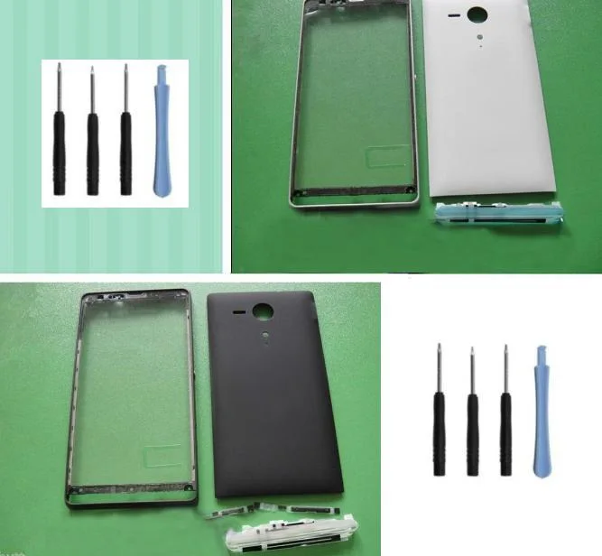 Полный корпус передняя рамка корпуса + крышка аккумулятора Боковая кнопка для Sony