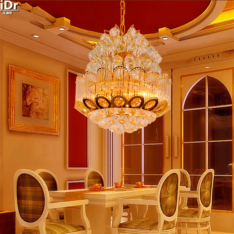 

Modern fashion gold round crystal lamp living room bedroom cozy restaurant modern LED lighting lamps Chandeliers Rmy-0216