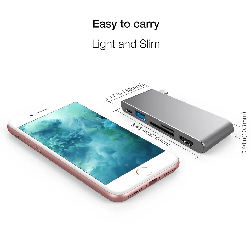 YUNCLOUD USB Hub Type-C 3 1 с Type C Charing 0 SD TF слот для карт HDMI 4K Thunderbolt Combo Dock Dongle MacBook Pro |