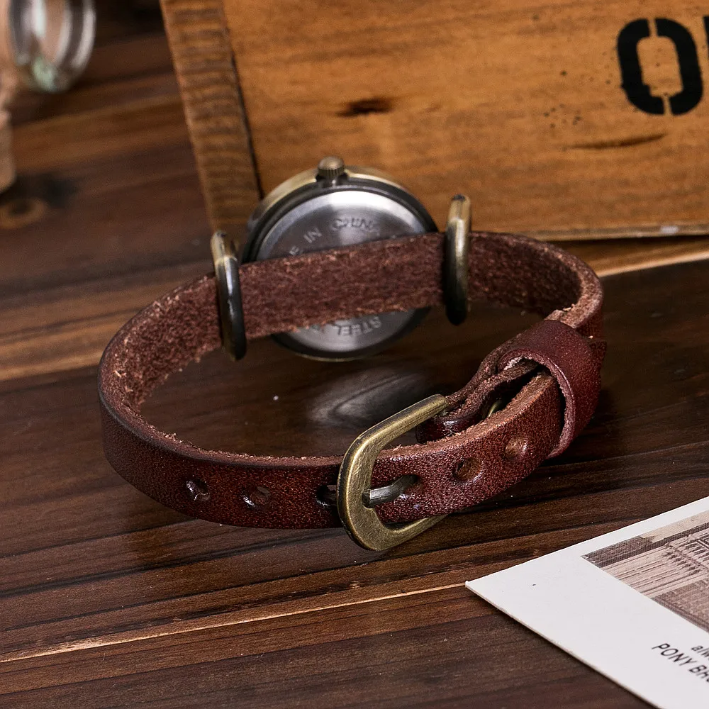 CCQ Марка Мода Рома Винтаж Корова Кожаный Браслет Часы Повседневная Женщины