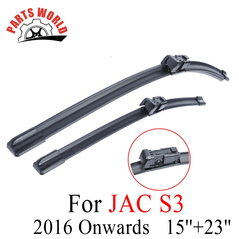 Front Wiper Blades For JAC S3 2016 Onwards Auto Windscreen 15"+23" Windshield Natural Rubber Wipers Car Accessories