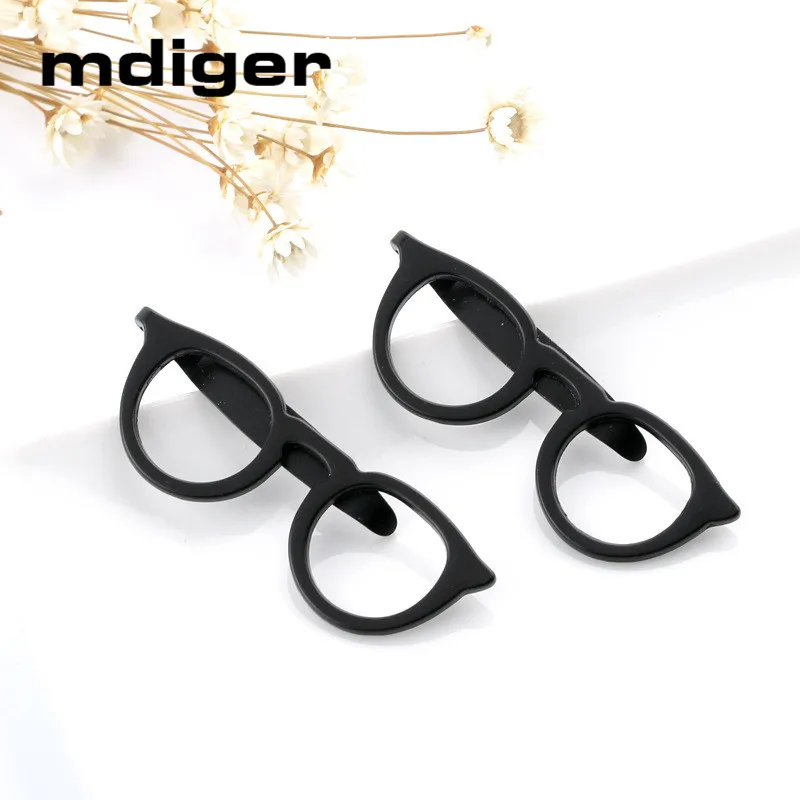 Mdiger Брендовые мужские официальные Зажимы для галстука мужчин черные очки