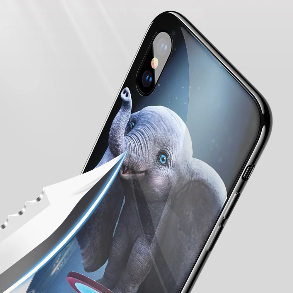 Мягкий чехол из закаленного стекла Lavaza Dumbo для iPhone 6 6S 7 8 Plus 5 5S SE XR X XS 11 Pro MAX |
