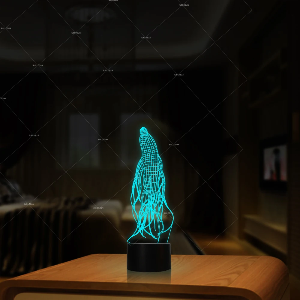 USB Touch настольная лампа 3D светодиодный женьшеня Форма Lampara Звездная ночь сна освещения