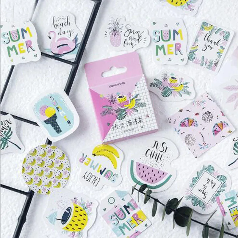 45 шт./кор. тропических фруктов Фламинго этикетка наклейки Декоративные