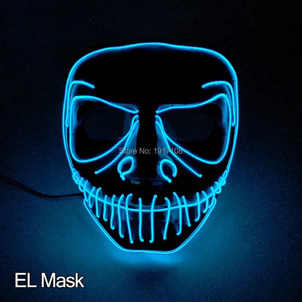 10 цветов Высококачественная Электролюминесцентная маска для вечевечерние НКИ в