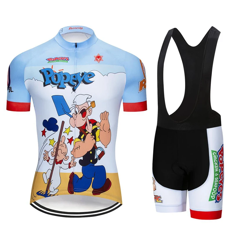 Попей Велоспорт Джерси Для мужчин короткий рукав Велосипедная форма Maillot
