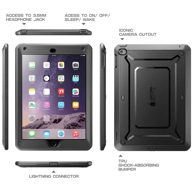 Для iPad Mini/Mini 2 3 Чехол SUP чехол UB Pro полный корпус прочный двухслойный Гибридный защитный чехол со встроенной защитной пленкой