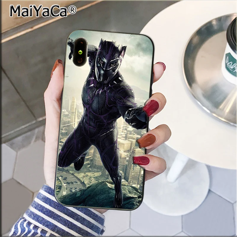 MaiYaCa герои марвел Черная пантера Новинка чехол для телефона Fundas чехол для iPhone 8 7 6 6S Plus 5 5S SE XR X XS MAX Coque Shell