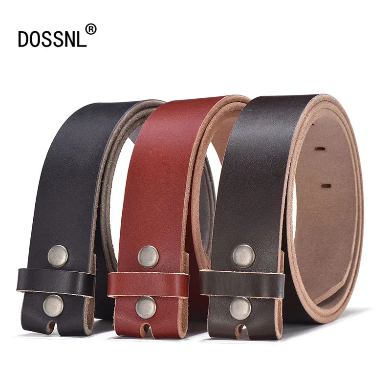 DOSSNL Новые ремни из натуральной кожи без пряжки модные мужские пояса брендовые винтажные джинсы воловья кожа пояс Ceinture