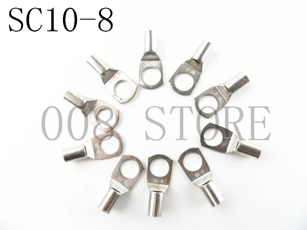 SC 10 8 мм с отверстием для болта из луженой меди кабельные наконечники Батарея